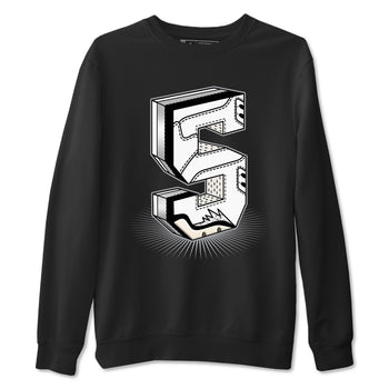5s White Black shirts to match jordans Number Statue sneaker match tees Air Jordan 5 Retro White Black match shoes to clothes SNRT Sneaker Tees unisex cotton Black 2 shirts