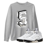 5s White Black shirts to match jordans Number Statue sneaker match tees Air Jordan 5 Retro White Black match shoes to clothes SNRT Sneaker Tees unisex cotton Heather Grey 1 shirts