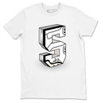 5s White Black shirts to match jordans Number Statue sneaker match tees Air Jordan 5 Retro White Black match shoes to clothes SNRT Sneaker Tees unisex cotton White 2 shirts