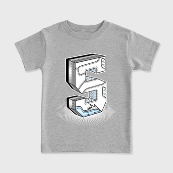 Sneaker match tees – Sneaker Tees To Match Air Jordan 5 White Metallic Shoes – Number Statue Kids T-Shirt Heather Grey 2