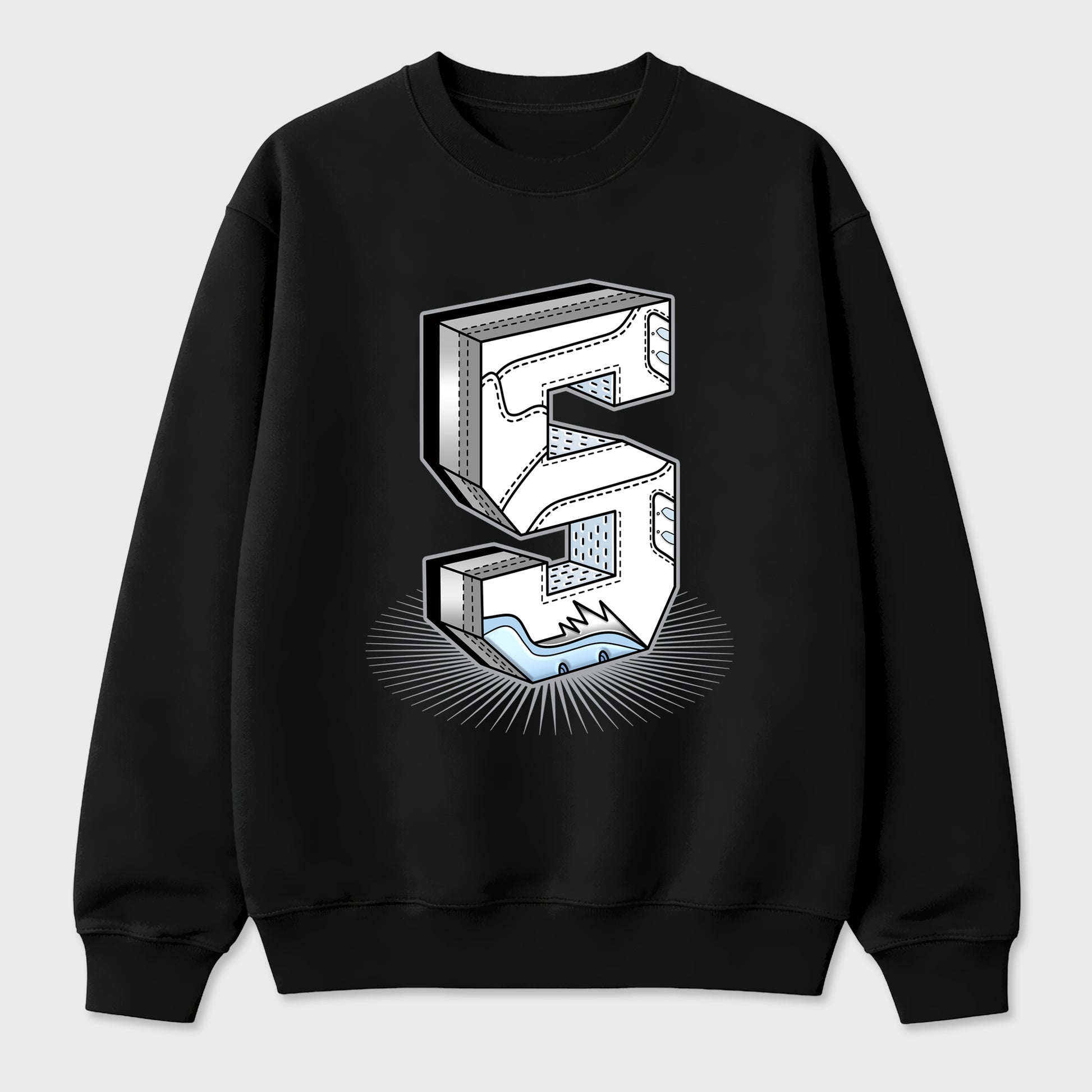 Sneaker match tees – Sneaker Tees To Match Air Jordan 5 White Metallic Shoes – Number Statue Tee Black 2