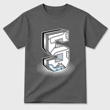 Sneaker match tees – Sneaker Tees To Match Air Jordan 5 White Metallic Shoes – Number Statue Tee Cool Grey 2
