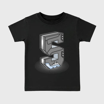 Sneaker match tees – Sneaker Tees To Match Air Jordan 5 Wolf Grey Shoes – Number Statue Kids T-Shirt Black 2