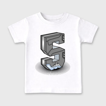 Sneaker match tees – Sneaker Tees To Match Air Jordan 5 Wolf Grey Shoes – Number Statue Kids T-Shirt White 2