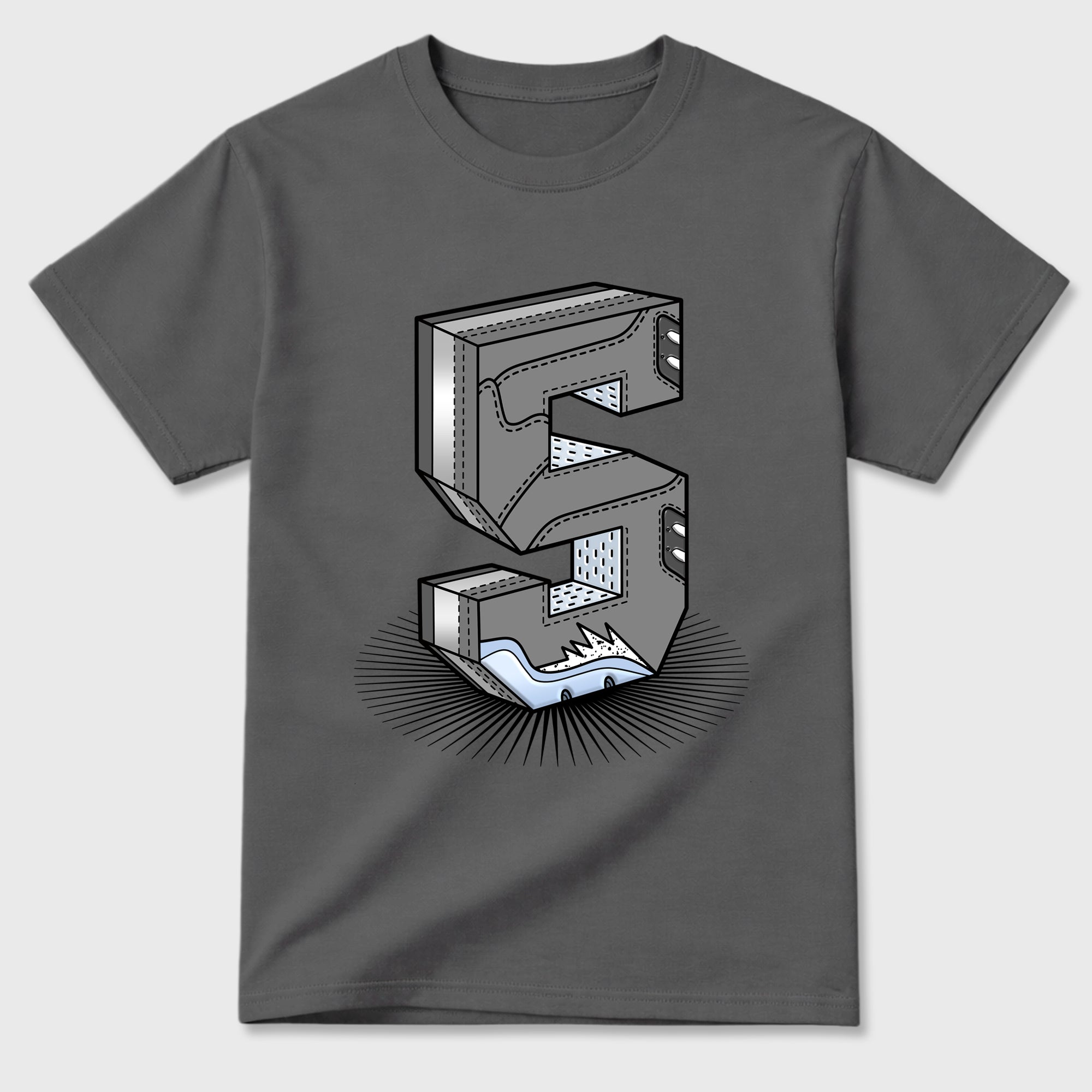 Sneaker match tees – Sneaker Tees To Match Air Jordan 5 Wolf Grey Shoes – Number Statue Tee Cool Grey 2