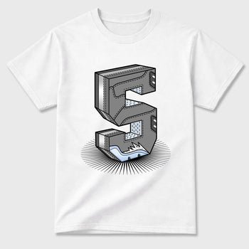 Sneaker match tees – Sneaker Tees To Match Air Jordan 5 Wolf Grey Shoes – Number Statue Tee White 2