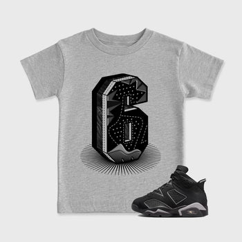 Sneaker match tees – Sneaker Tees To Match Air Jordan 6 Cap and Gown Shoes – Number Statue Kids T-Shirt Heather Grey 1