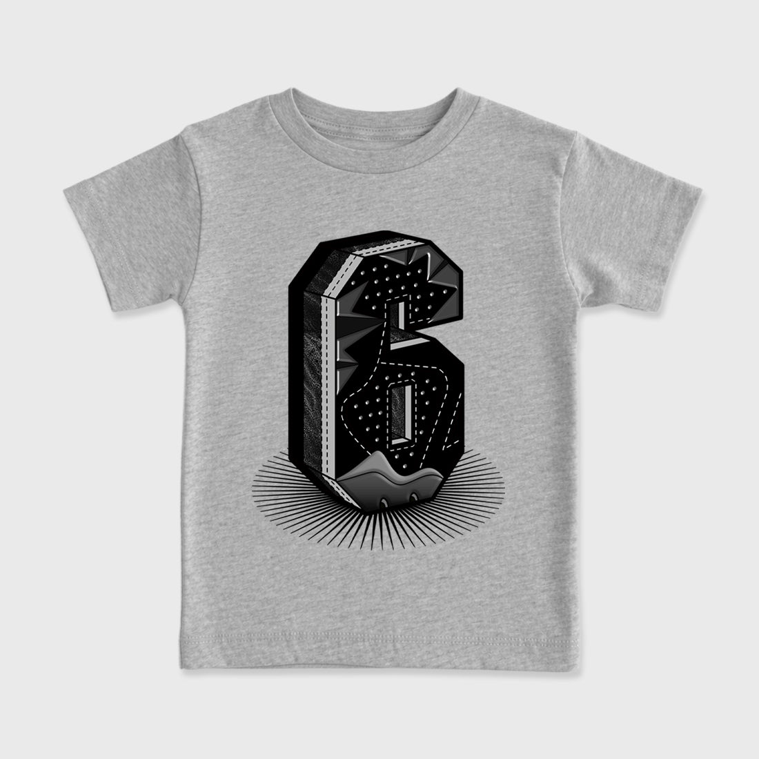 Sneaker match tees – Sneaker Tees To Match Air Jordan 6 Cap and Gown Shoes – Number Statue Kids T-Shirt Heather Grey 2