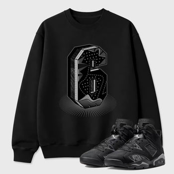 Sneaker match tees – Sneaker Tees To Match Air Jordan 6 Cap and Gown Shoes – Number Statue Tee Black 1