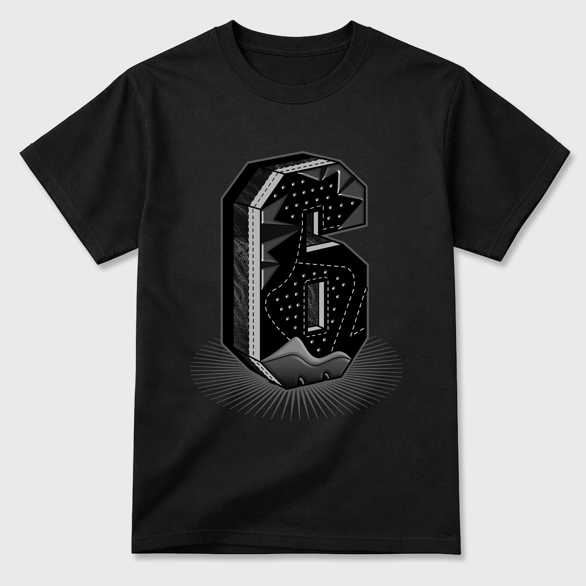 Sneaker match tees – Sneaker Tees To Match Air Jordan 6 Cap and Gown Shoes – Number Statue Tee Black 2