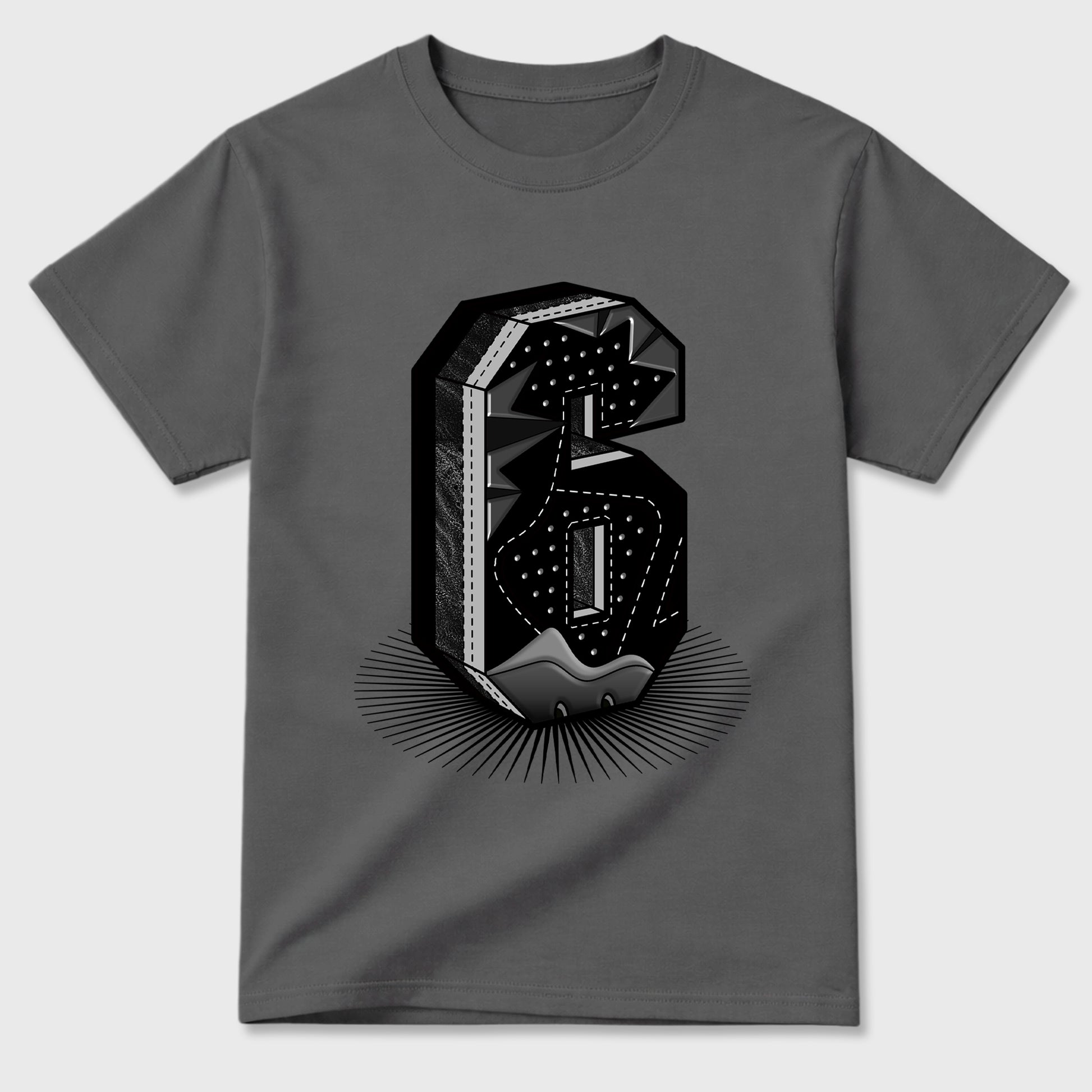 Sneaker match tees – Sneaker Tees To Match Air Jordan 6 Cap and Gown Shoes – Number Statue Tee Cool Grey 2