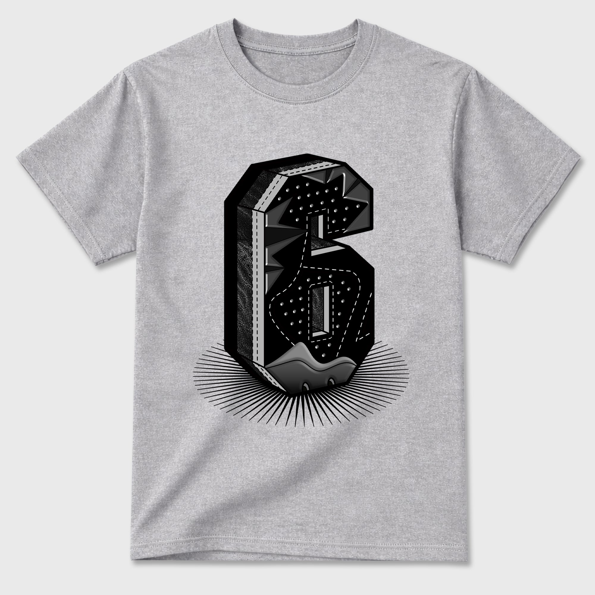 Sneaker match tees – Sneaker Tees To Match Air Jordan 6 Cap and Gown Shoes – Number Statue Tee Heather Grey 2
