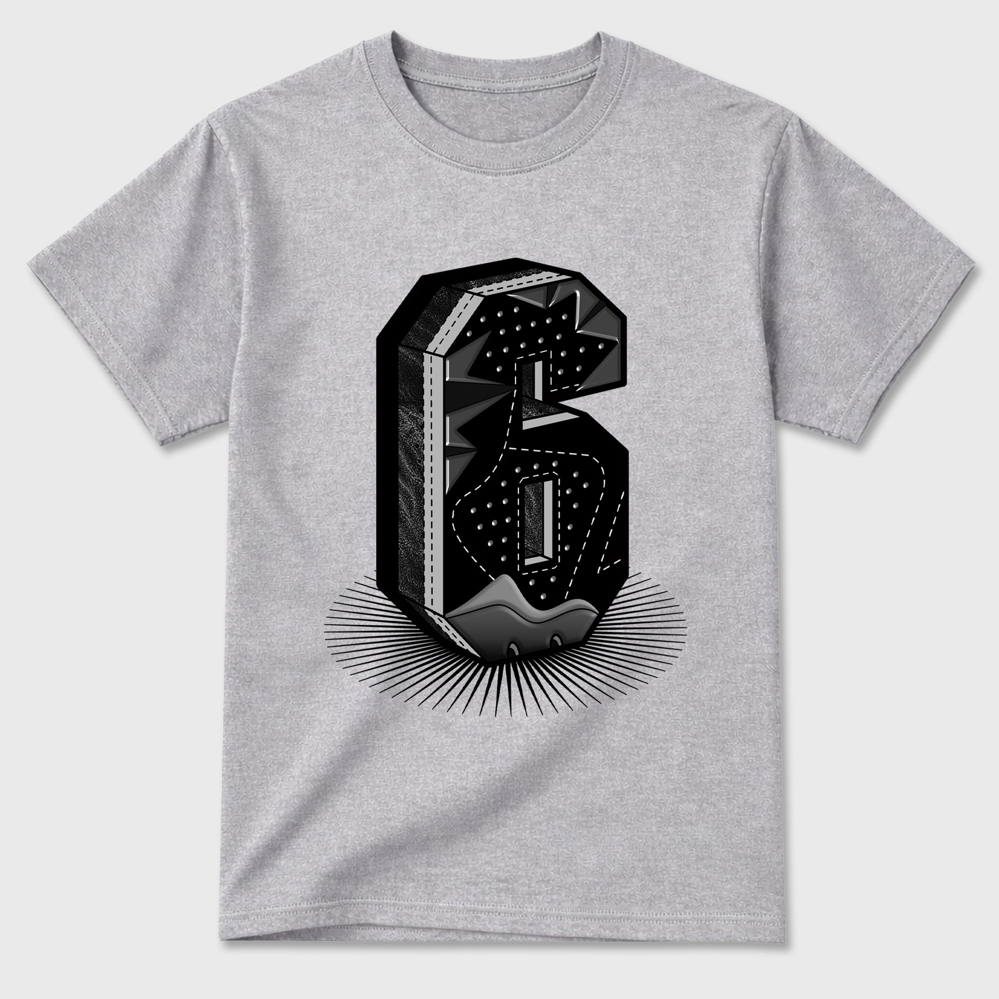 Sneaker match tees – Sneaker Tees To Match Air Jordan 6 Cap and Gown Shoes – Number Statue Tee Heather Grey 2