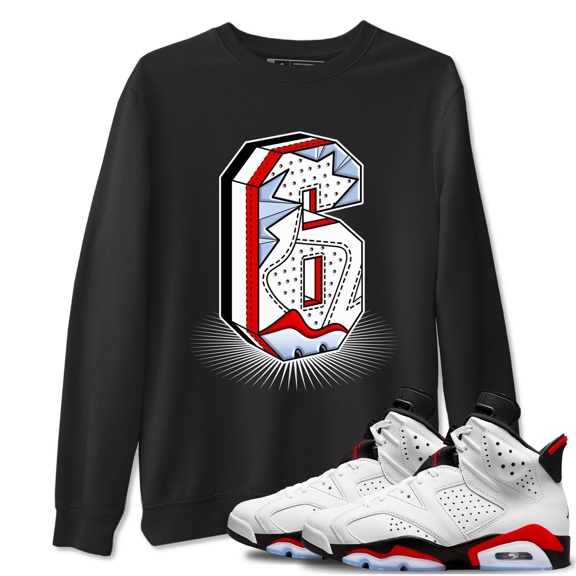 6s Fire Red shirts to match jordans Number Statue best t shirts to wear with jordans Air Jordan 6 Fire Red match shoes to clothes SNRT Sneaker Tees unisex cotton Black 1 shirts