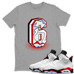 6s Fire Red shirts to match jordans Number Statue best t shirts to wear with jordans Air Jordan 6 Fire Red match shoes to clothes SNRT Sneaker Tees unisex cotton Heather Grey 1 shirts