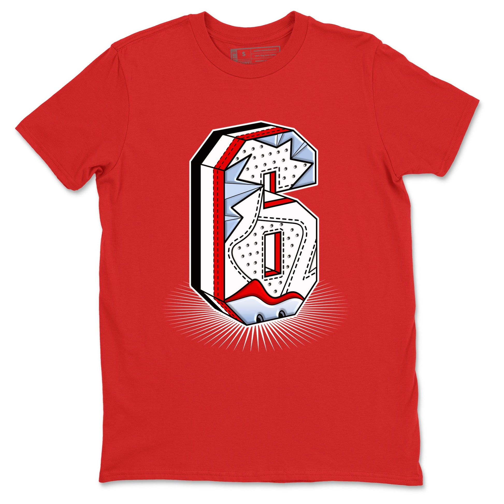 6s Fire Red shirts to match jordans Number Statue best t shirts to wear with jordans Air Jordan 6 Fire Red match shoes to clothes SNRT Sneaker Tees unisex cotton Red 2 shirts