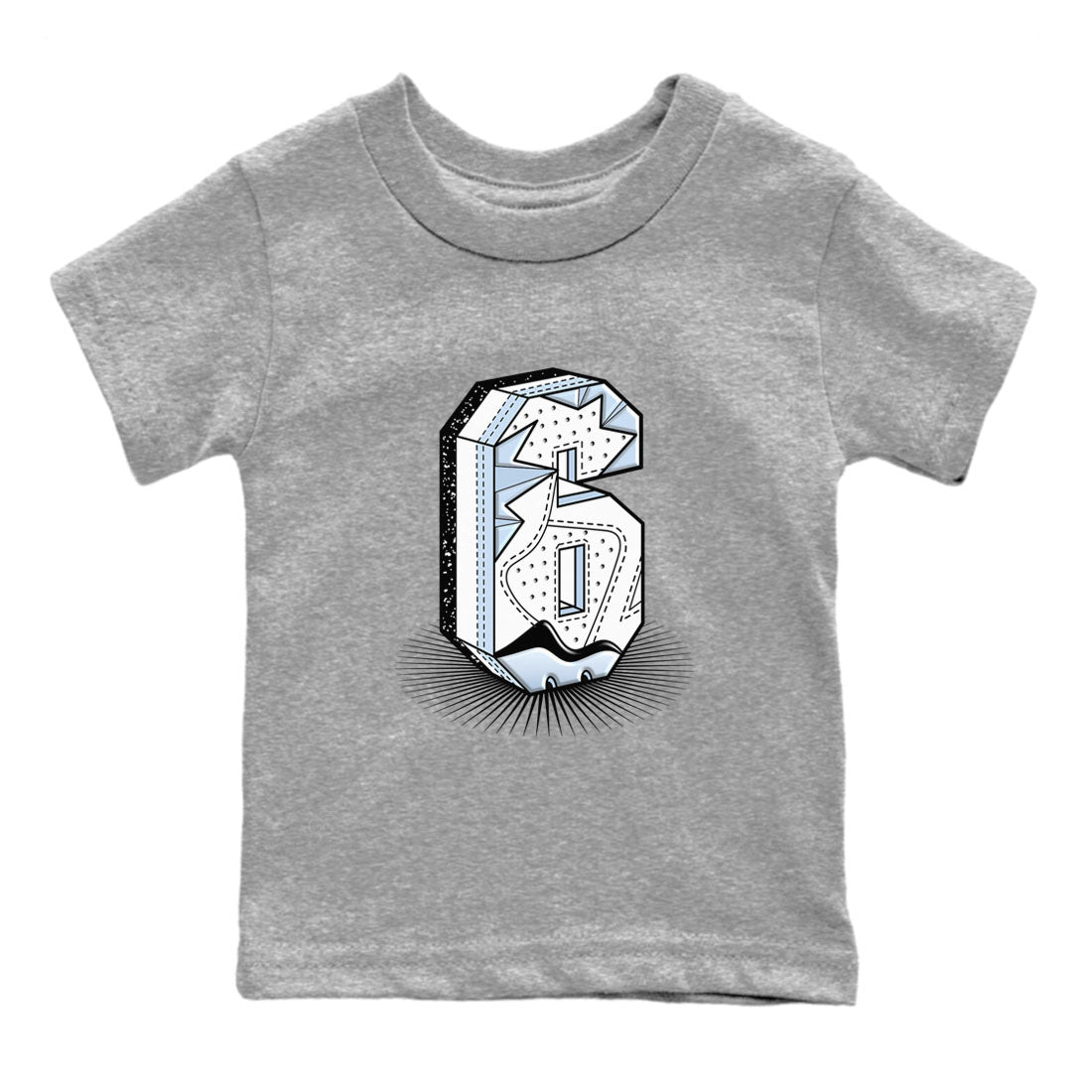 6s White Black shirt to match jordans Number Statue sneaker tees Air Jordan 6 White Black SNRT sneaker release tees baby toddler Heather Grey 2 cotton Shirt