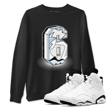 6s White Black shirt to match jordans Number Statue sneaker tees Air Jordan 6 White Black SNRT Sneaker Release Tees unisex cotton Black 1 crew neck shirt