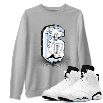 6s White Black shirt to match jordans Number Statue sneaker tees Air Jordan 6 White Black SNRT Sneaker Release Tees unisex cotton Heather Grey 1 crew neck shirt
