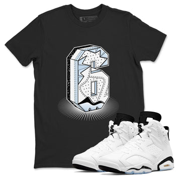 6s White Black shirt to match jordans Number Statue sneaker tees Air Jordan 6 White Black SNRT Sneaker Release Tees unisex cotton Black 1 crew neck shirt