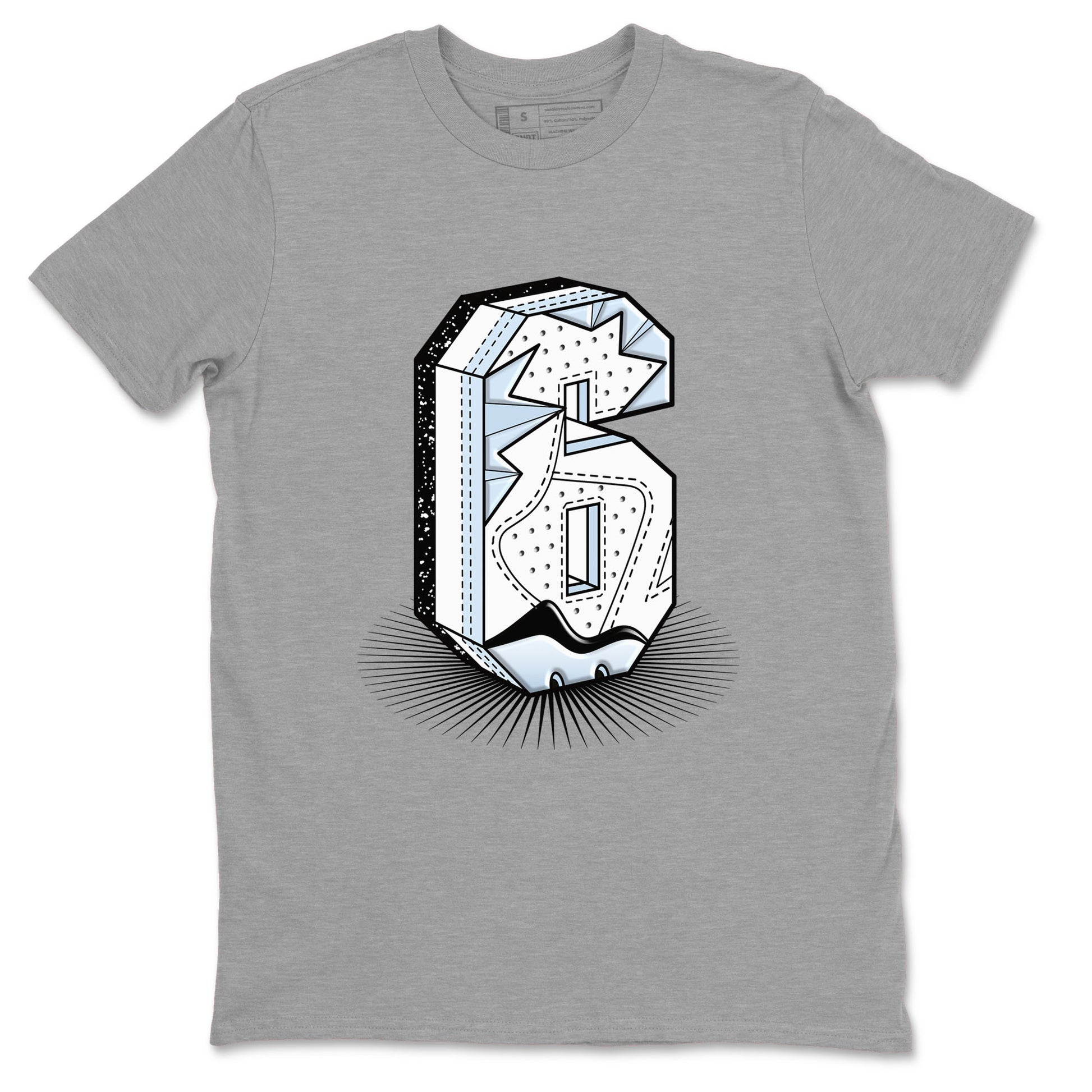 6s White Black shirt to match jordans Number Statue sneaker tees Air Jordan 6 White Black SNRT Sneaker Release Tees unisex cotton Heather Grey 2 crew neck shirt