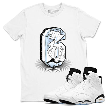 6s White Black shirt to match jordans Number Statue sneaker tees Air Jordan 6 White Black SNRT Sneaker Release Tees unisex cotton White 1 crew neck shirt
