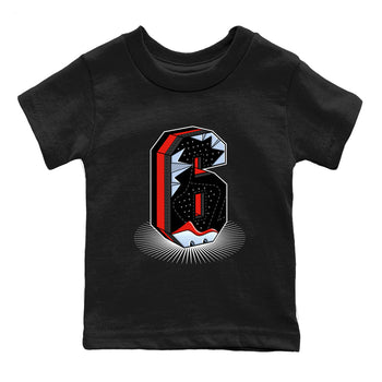 Perfect Valentine's Day Gifts graphic tee  – Sneaker Tees To Match Air Jordan 6 Reverse Infrared – Number Statue Kids Graphic T-Shirt Black 2