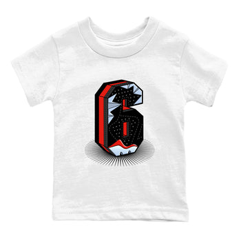 Perfect Valentine's Day Gifts graphic tee  – Sneaker Tees To Match Air Jordan 6 Reverse Infrared – Number Statue Kids Graphic T-Shirt White 2