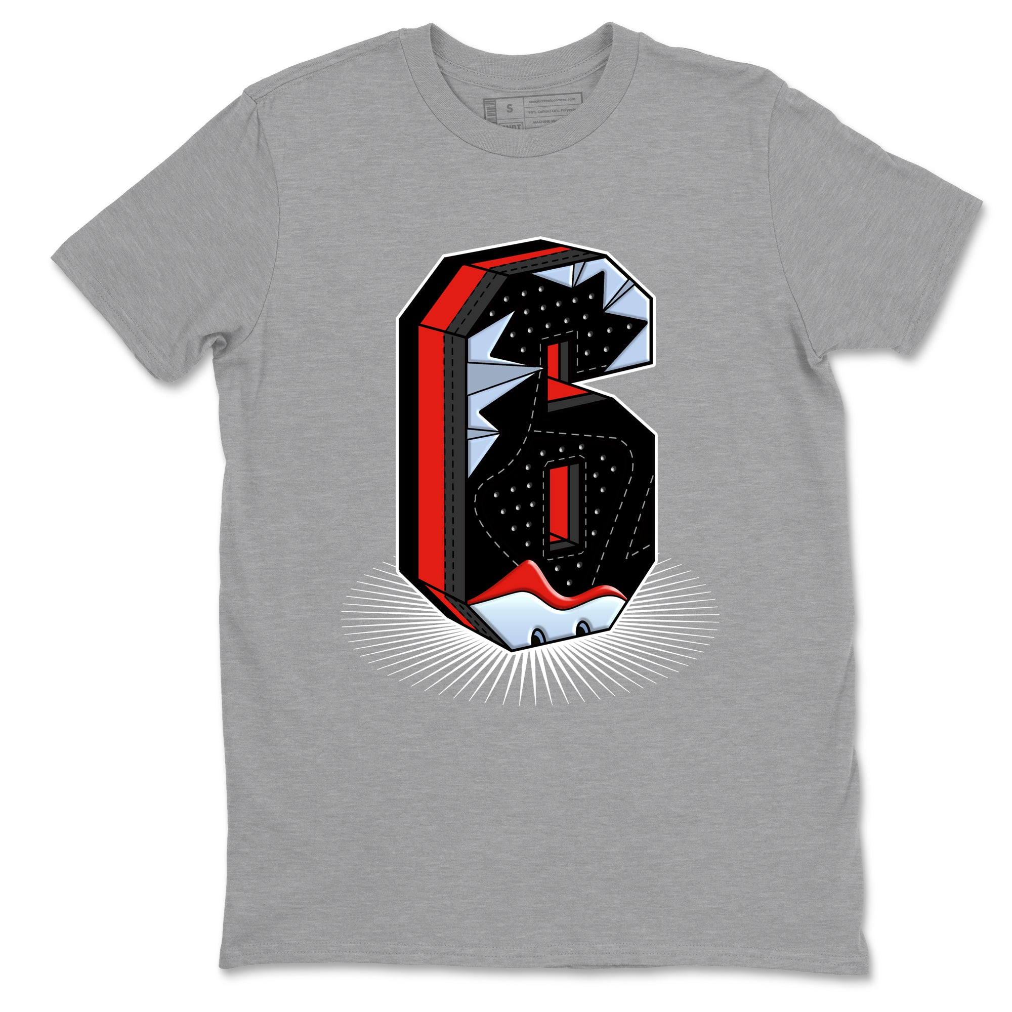 Perfect Valentine's Day Gifts graphic tee  – Sneaker Tees To Match Air Jordan 6 Reverse Infrared – Number Statue Tee Heather Grey 2