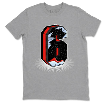 Perfect Valentine's Day Gifts graphic tee  – Sneaker Tees To Match Air Jordan 6 Reverse Infrared – Number Statue Tee Heather Grey 2