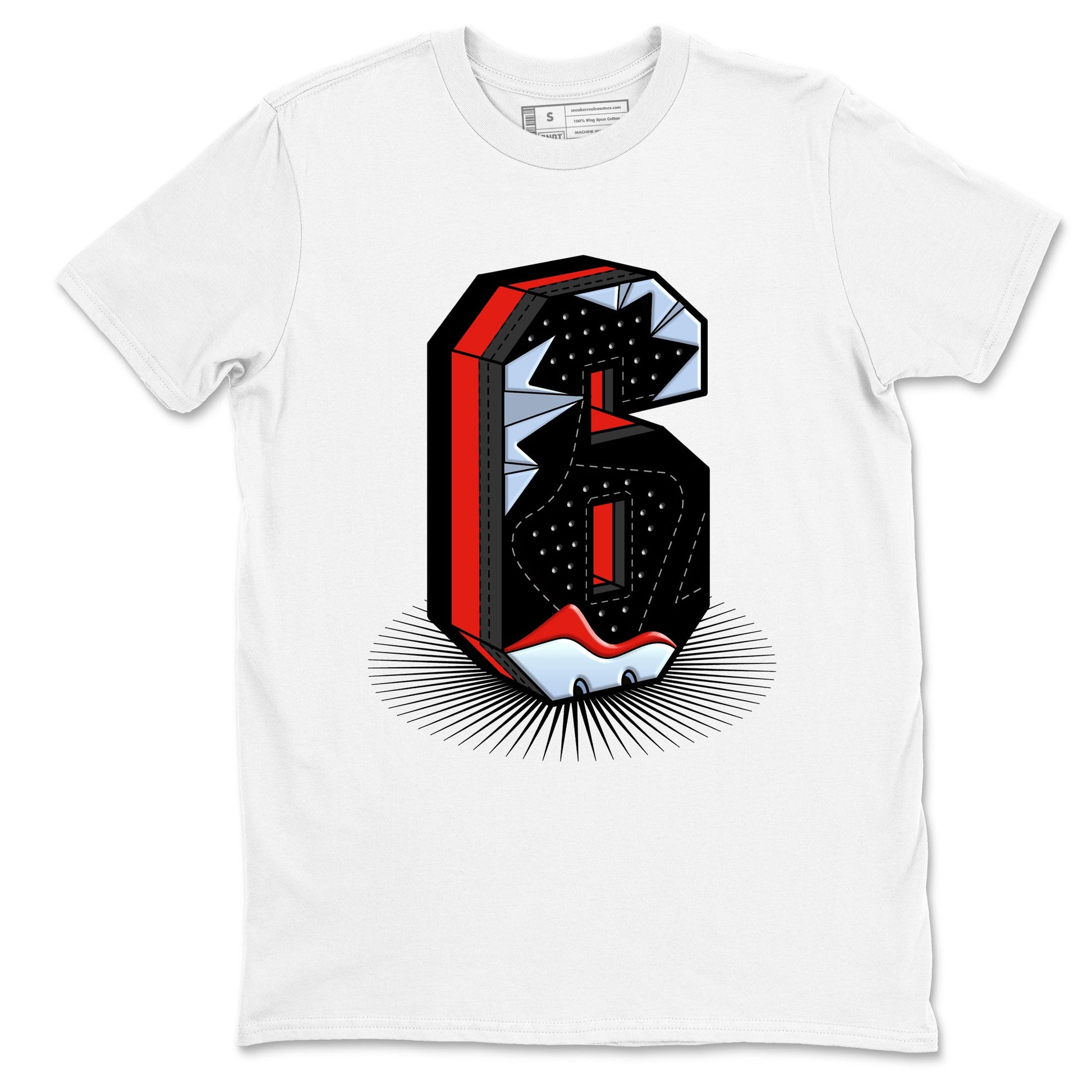 Perfect Valentine's Day Gifts graphic tee  – Sneaker Tees To Match Air Jordan 6 Reverse Infrared – Number Statue Tee White 2