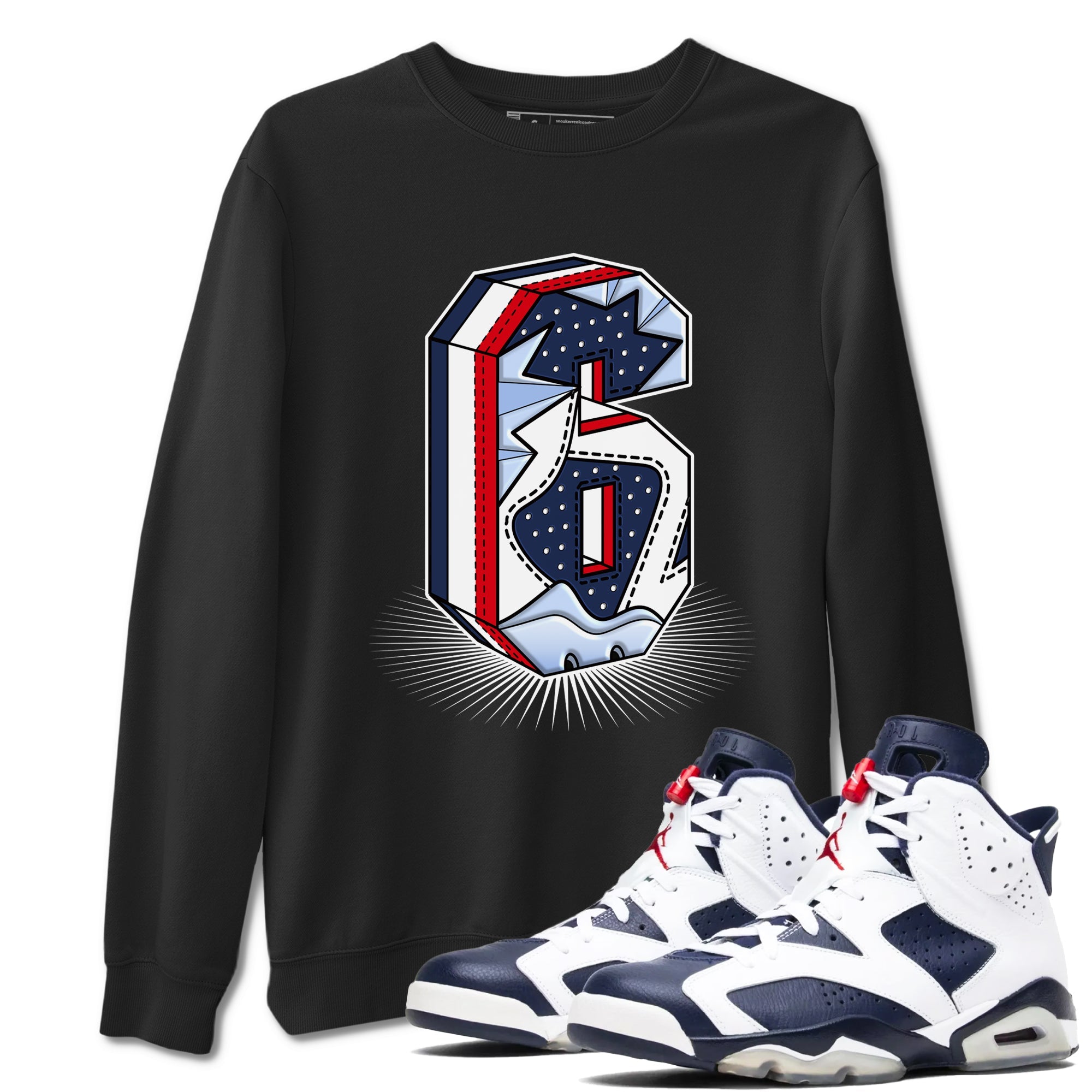 6s White And Midnight Navy shirts to match jordans Number Statue sneaker match tees Air Jordan 6 White And Midnight Navy SNRT Sneaker Tees streetwear brand Black 1 unisex cotton tee