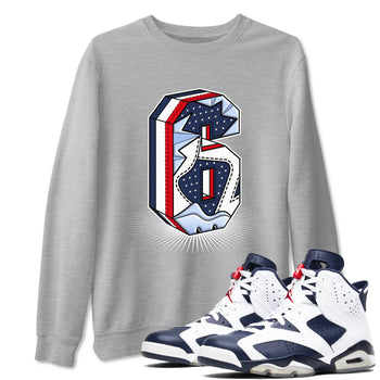 6s White And Midnight Navy shirts to match jordans Number Statue sneaker match tees Air Jordan 6 White And Midnight Navy SNRT Sneaker Tees streetwear brand Heather Grey 1 unisex cotton tee