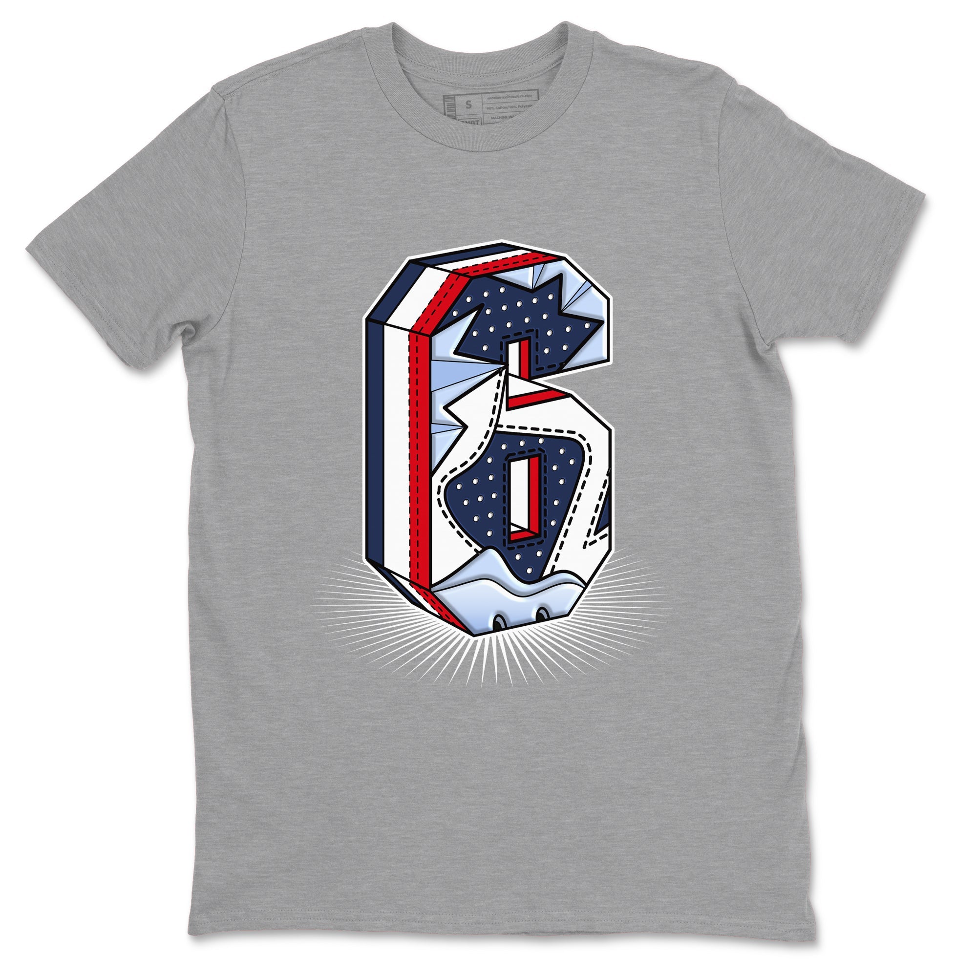 6s White And Midnight Navy shirts to match jordans Number Statue sneaker match tees Air Jordan 6 White And Midnight Navy SNRT Sneaker Tees streetwear brand Heather Grey 2 unisex cotton tee