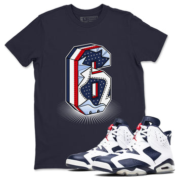 6s White And Midnight Navy shirts to match jordans Number Statue sneaker match tees Air Jordan 6 White And Midnight Navy SNRT Sneaker Tees streetwear brand Navy 1 unisex cotton tee
