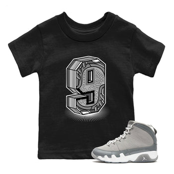 9s Cool Grey best t shirts to wear with jordans Number Statue sneaker match tees Air Jordan 9 Retro Cool Grey match shoes to clothes SNRT Sneaker Tees Youth Baby Black 1 tee