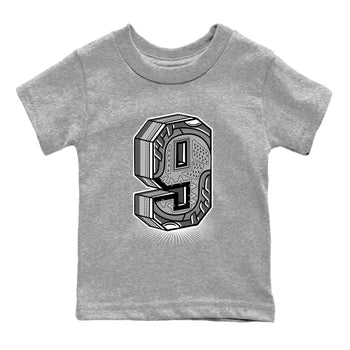 9s Cool Grey best t shirts to wear with jordans Number Statue sneaker match tees Air Jordan 9 Retro Cool Grey match shoes to clothes SNRT Sneaker Tees Youth Baby Heather Grey 2 tee