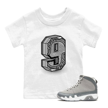 9s Cool Grey best t shirts to wear with jordans Number Statue sneaker match tees Air Jordan 9 Retro Cool Grey match shoes to clothes SNRT Sneaker Tees Youth Baby White 1 tee