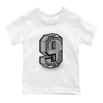 9s Cool Grey best t shirts to wear with jordans Number Statue sneaker match tees Air Jordan 9 Retro Cool Grey match shoes to clothes SNRT Sneaker Tees Youth Baby White 2 tee