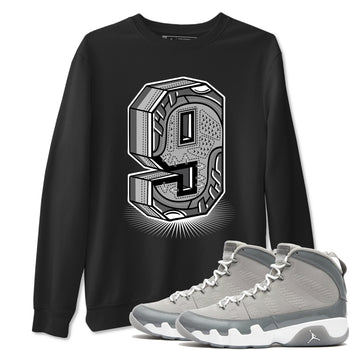 9s Cool Grey best t shirts to wear with jordans Number Statue sneaker match tees Air Jordan 9 Retro Cool Grey match shoes to clothes SNRT Sneaker Tees unisex cotton Black 1 shirts