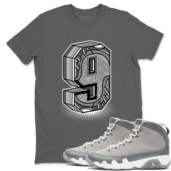 9s Cool Grey best t shirts to wear with jordans Number Statue sneaker match tees Air Jordan 9 Retro Cool Grey match shoes to clothes SNRT Sneaker Tees unisex cotton Cool Grey 1 shirts