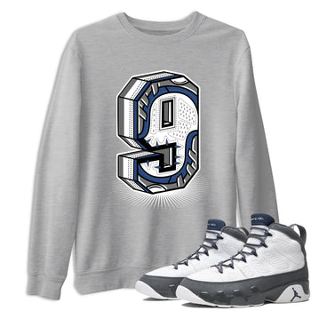 Perfect Valentine's Day Gifts graphic tee  – Sneaker Tees To Match Air Jordan 9 Flint Grey – Number Statue Tee Heather Grey 1