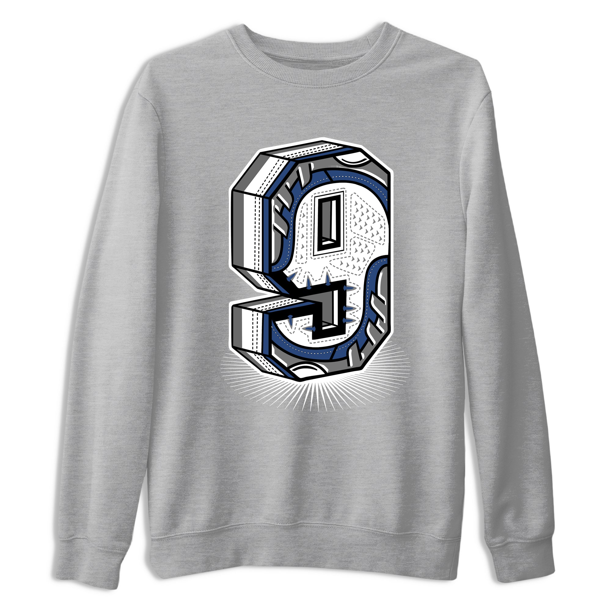 Perfect Valentine's Day Gifts graphic tee  – Sneaker Tees To Match Air Jordan 9 Flint Grey – Number Statue Tee Heather Grey 2
