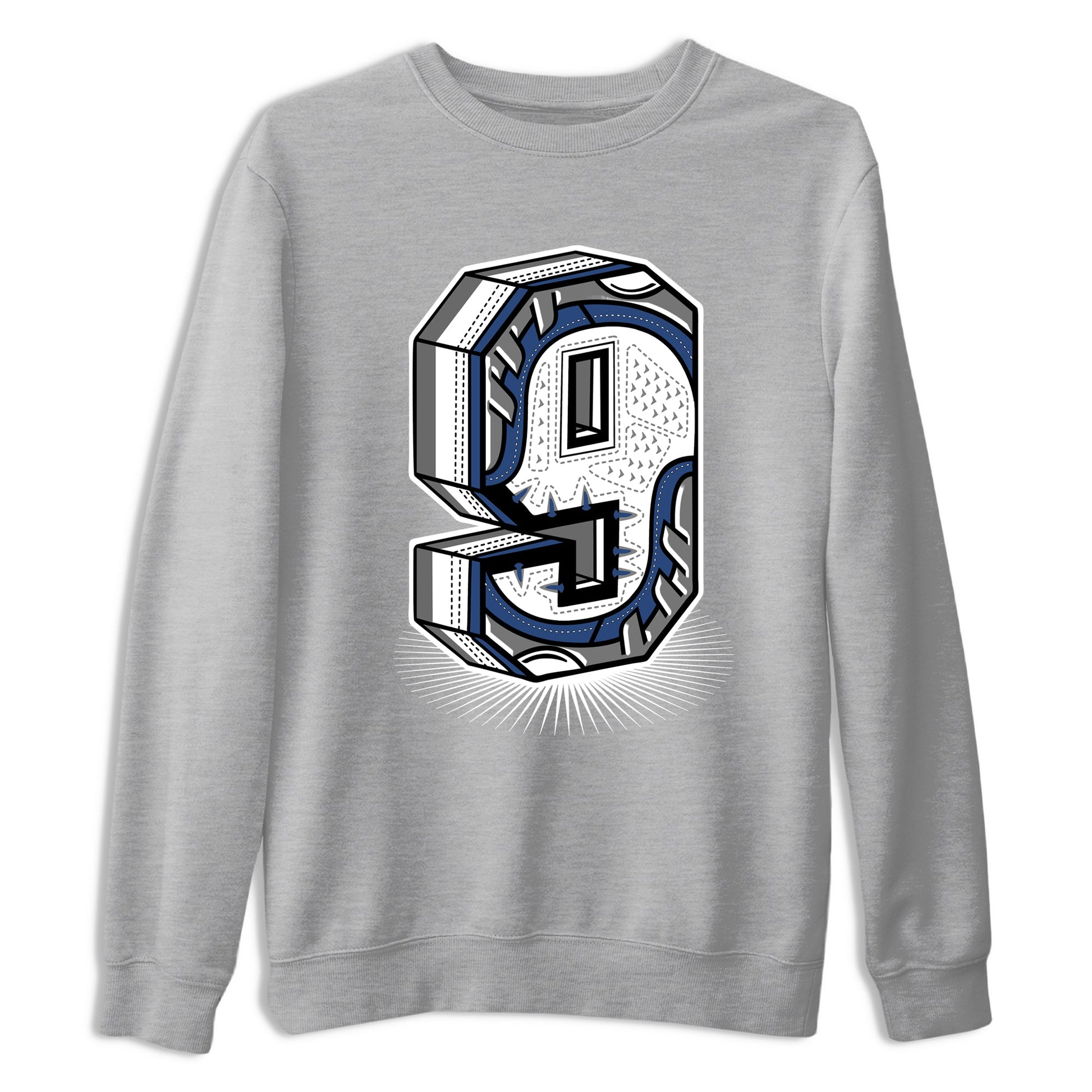 Perfect Valentine's Day Gifts graphic tee  – Sneaker Tees To Match Air Jordan 9 Flint Grey – Number Statue Tee Heather Grey 2