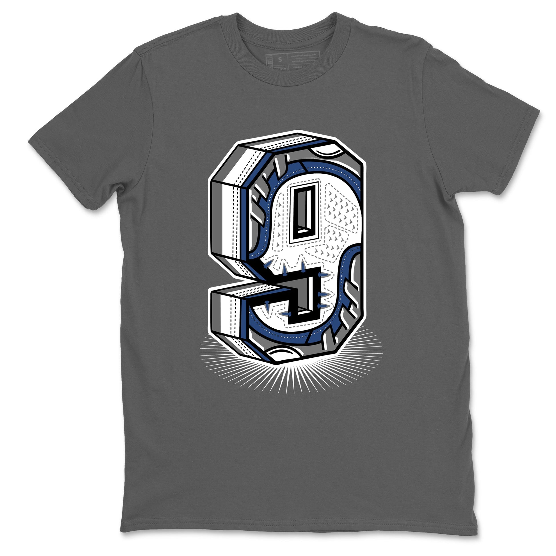 Perfect Valentine's Day Gifts graphic tee  – Sneaker Tees To Match Air Jordan 9 Flint Grey – Number Statue Tee Cool Grey 2
