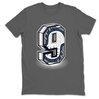 Perfect Valentine's Day Gifts graphic tee  – Sneaker Tees To Match Air Jordan 9 Flint Grey – Number Statue Tee Cool Grey 2