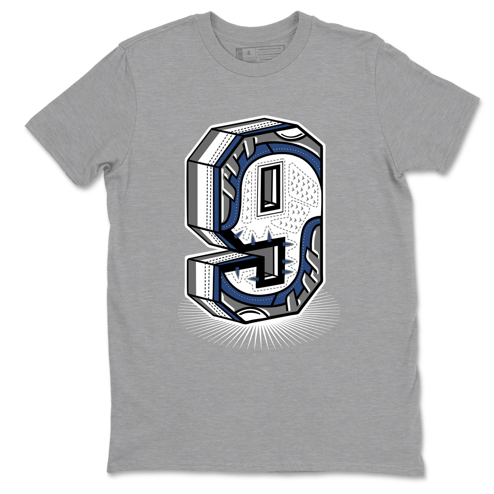 Perfect Valentine's Day Gifts graphic tee  – Sneaker Tees To Match Air Jordan 9 Flint Grey – Number Statue Tee Heather Grey 2