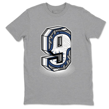 Perfect Valentine's Day Gifts graphic tee  – Sneaker Tees To Match Air Jordan 9 Flint Grey – Number Statue Tee Heather Grey 2