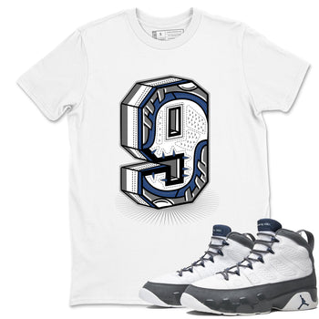 Perfect Valentine's Day Gifts graphic tee  – Sneaker Tees To Match Air Jordan 9 Flint Grey – Number Statue Tee White 1