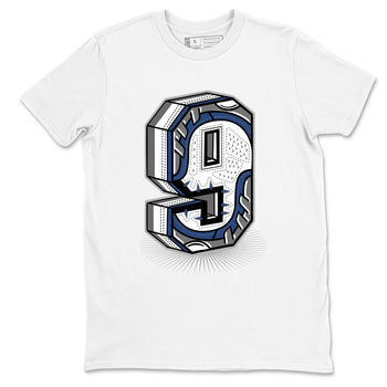 Perfect Valentine's Day Gifts graphic tee  – Sneaker Tees To Match Air Jordan 9 Flint Grey – Number Statue Tee White 2